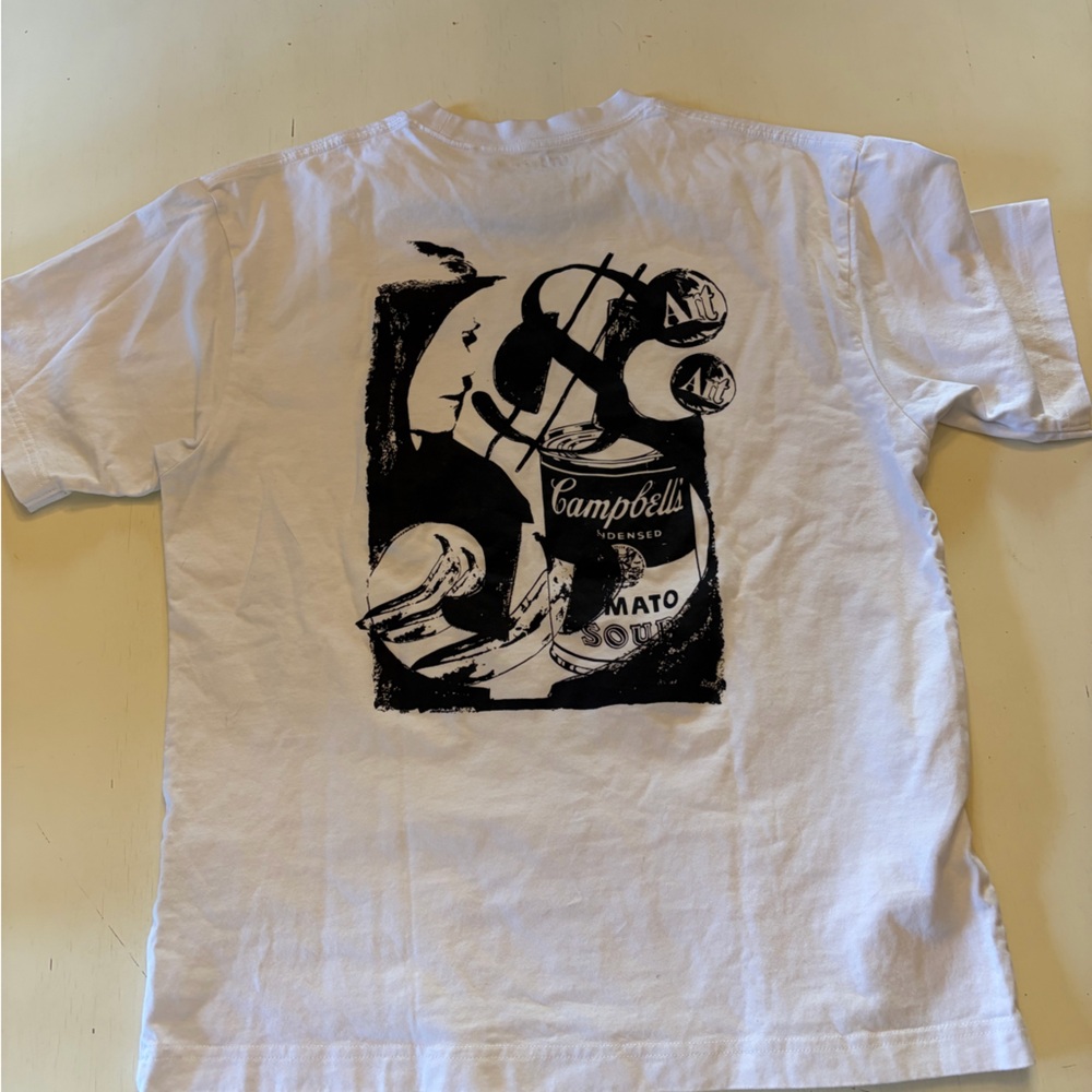Uniqlo White Andy Warhol Cambell’s Soup T-Shirt with Black Logo Small